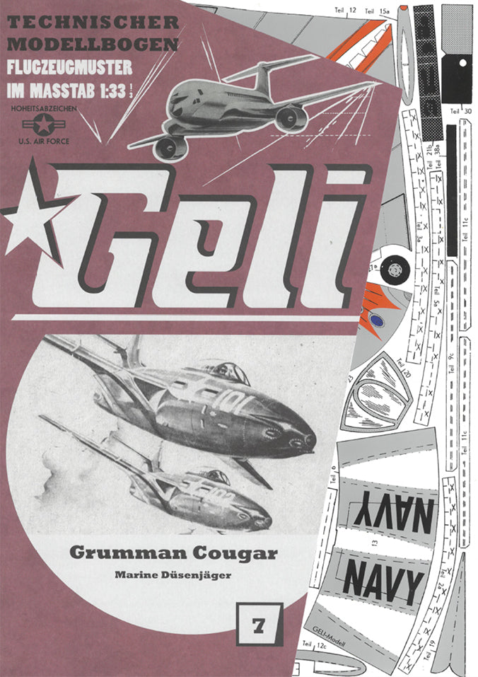 Grumman Cougar F9F Marine Düsenjäger Geli