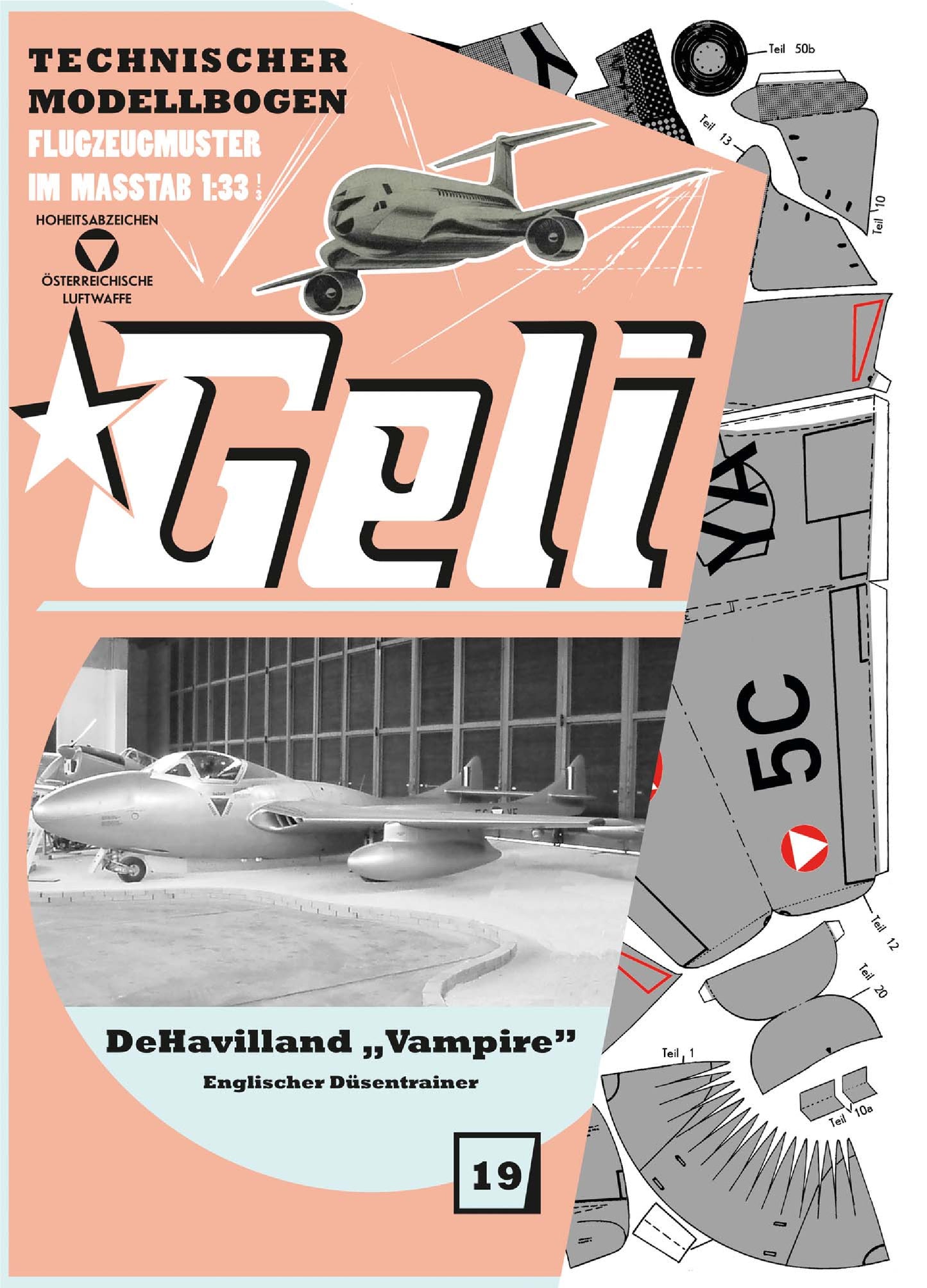 DeHavilland "Vampire" einstrahliges Jagdflugzeug Geli