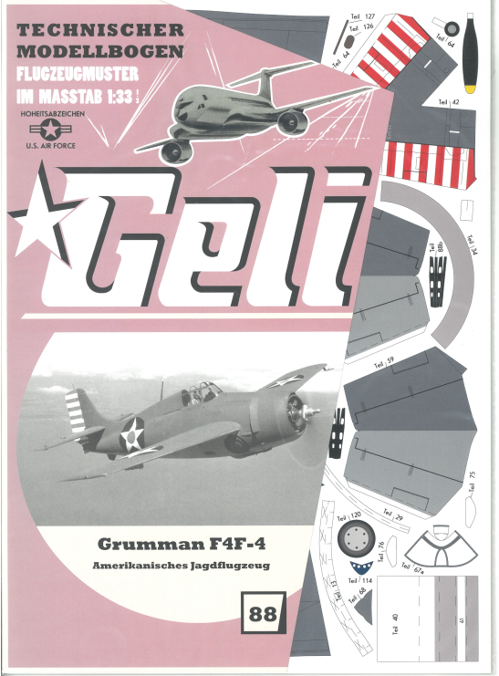 Grumman F4F-4 amerik. Jagdflugzeug Geli