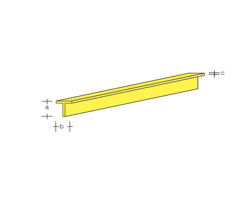T-Profil 6 x 3 x 1000 mm Messing