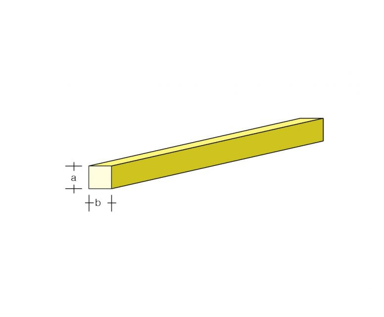 Vierkantstab 1.5 x 1.5 x 1000 mm Messing