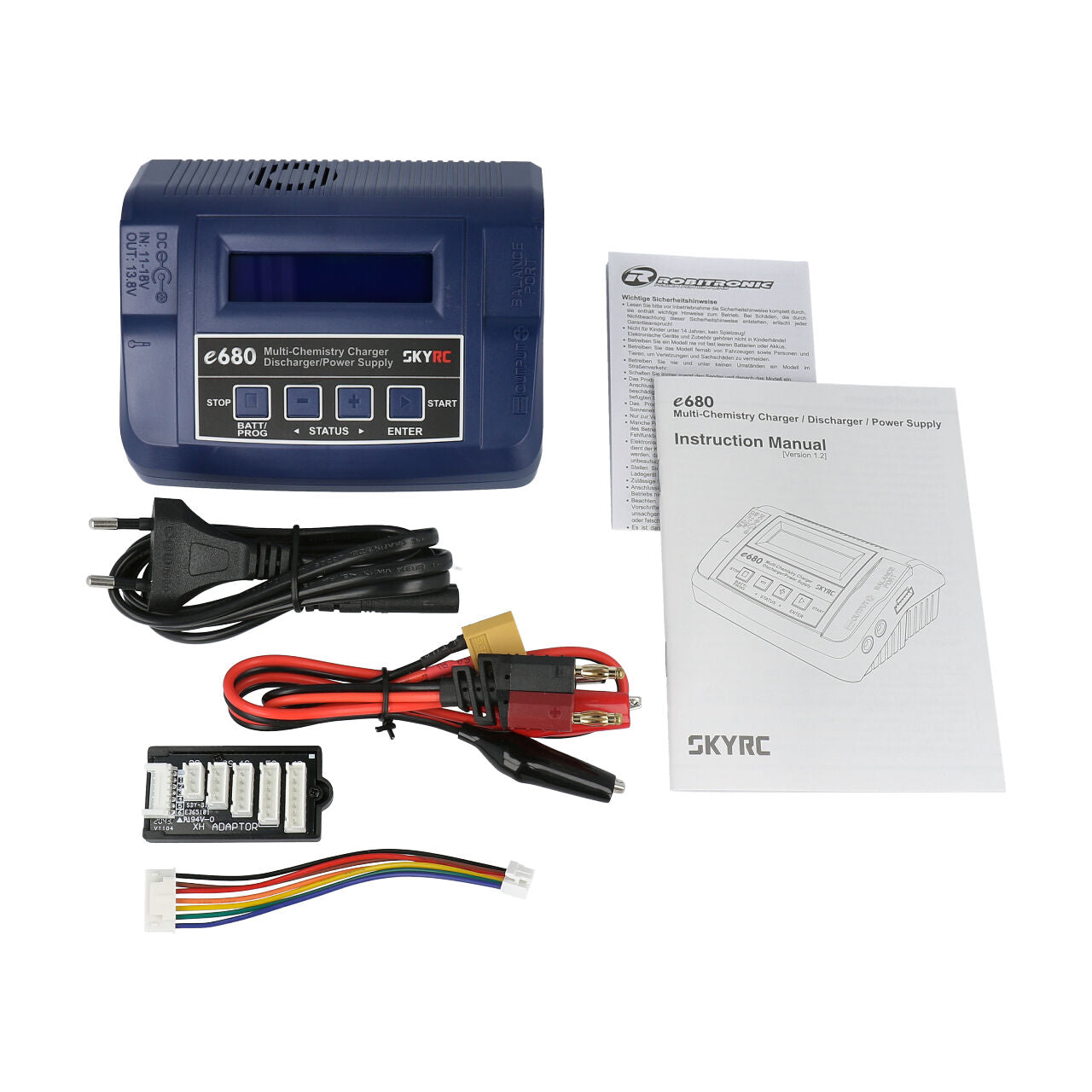 Ladegerät e680 1-15 Zellen NiMh / 1-6S Lipo / 2-20V Pb, max 10 A, 80 Watt