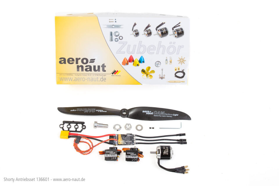 Antriebssatz für Trainermodell Shorty mit BL-Motor, Regler, Servos, Luftschraube