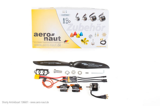 Antriebssatz für Trainermodell Shorty mit BL-Motor, Regler, Servos, Luftschraube