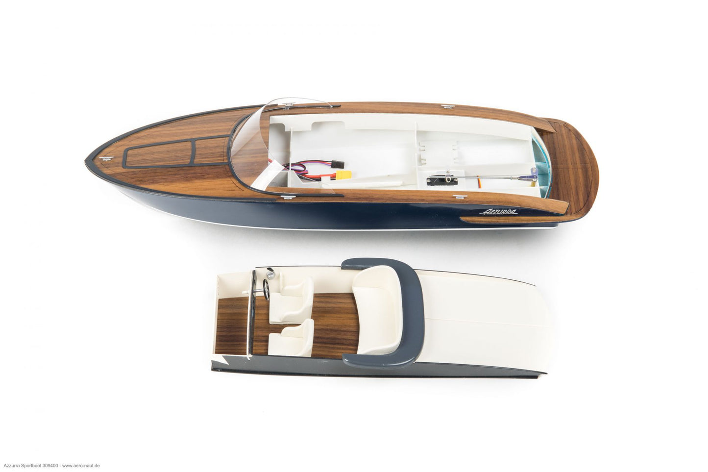 Azzurra Sportboot Bausatz mit Kunstoffrumpf, Länge 550mm, 1:14
