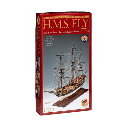 H.M.S. Fly, Länge 810 mm, Bausatz mit lasergeschnittenen Teilen