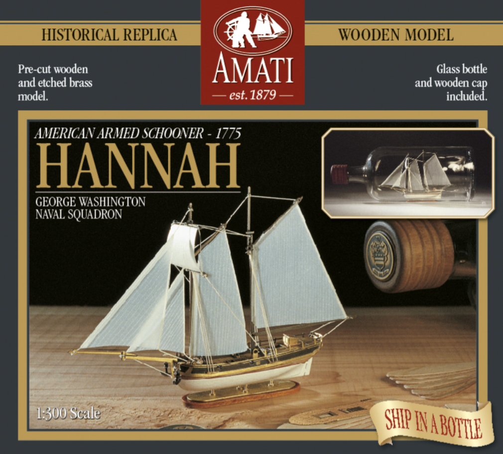 Flaschenschiff Hannah Amerik. Schoner 1775 1/300