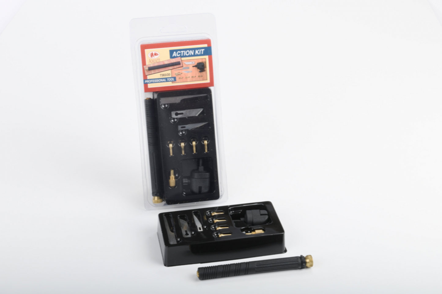 Werkzeuggriff mit Mini Schraubstock Messer, Säge