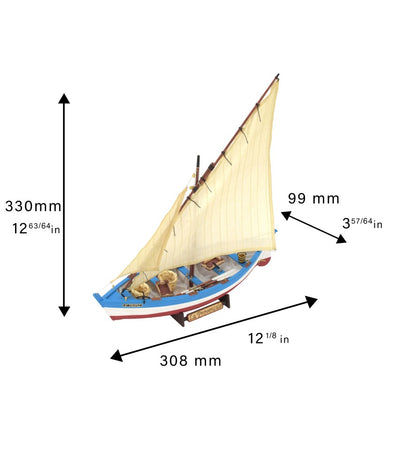 La Provençale Fischersegelboot,  Länge 308 mm, 1:20, Holzbausatz