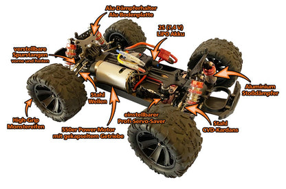 DF06 Evolution 4WD Truck mit Fernsteuerung, 1:14, RTR Spritzwassergeschützt