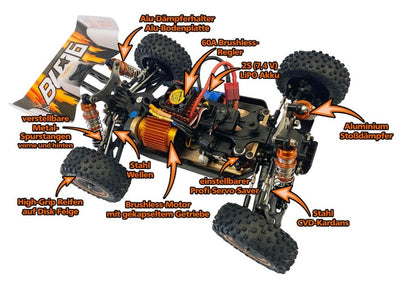 BL-06 Brushless 4WD Buggy mit Fernsteuerung, 1:14, RTR Spritzwassergeschützt
