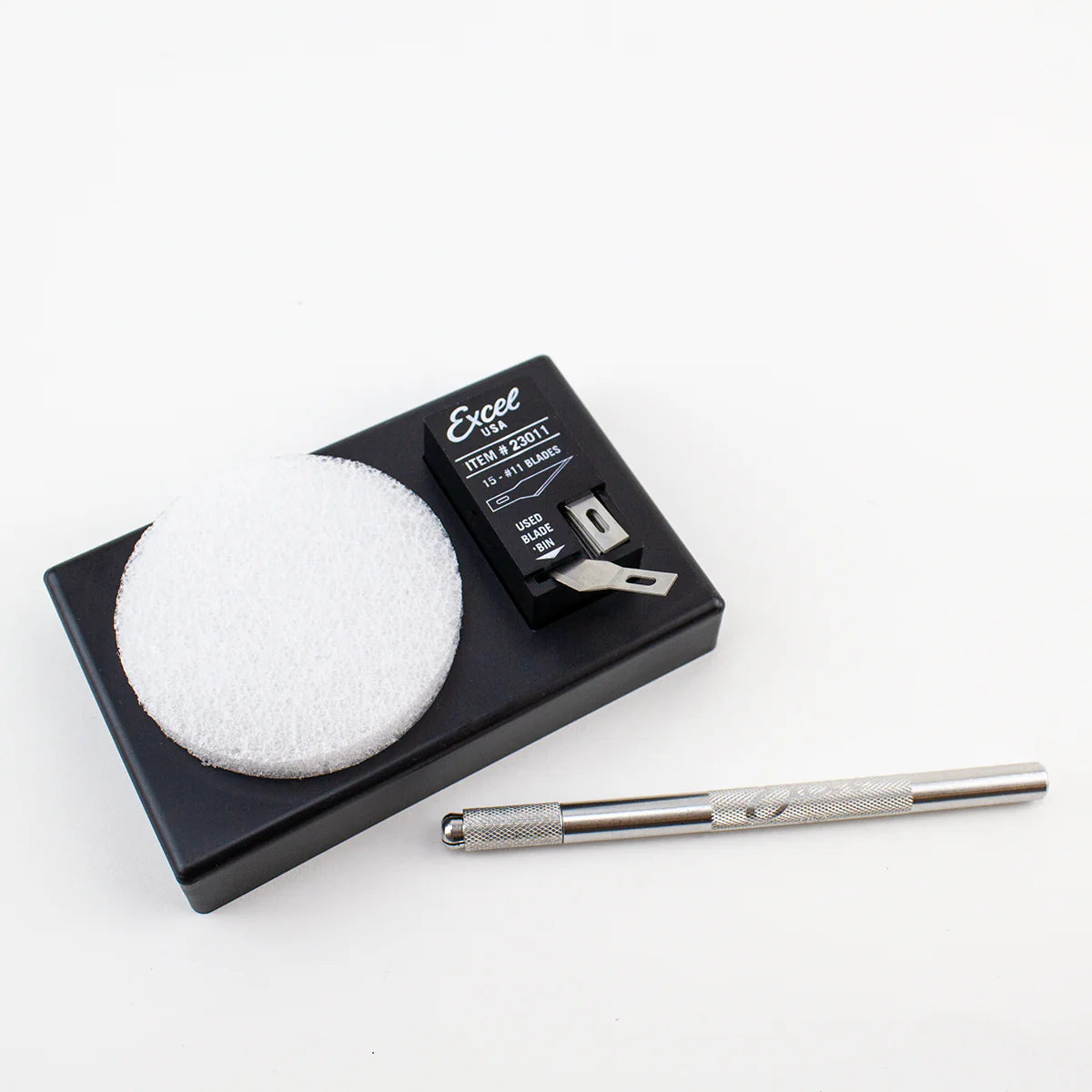 Messerhalter-Set mit Alu-Griff #1 und 15 Klingen #11 in Spenderbox, Excel Blades