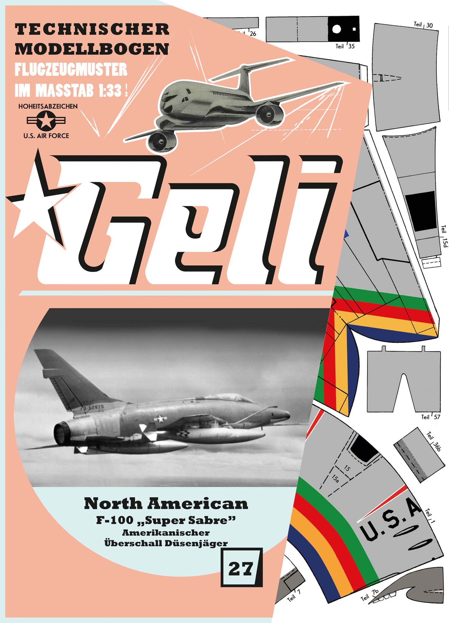 North American F-100 Super Sabre   Kampfflugzeug                          Geli