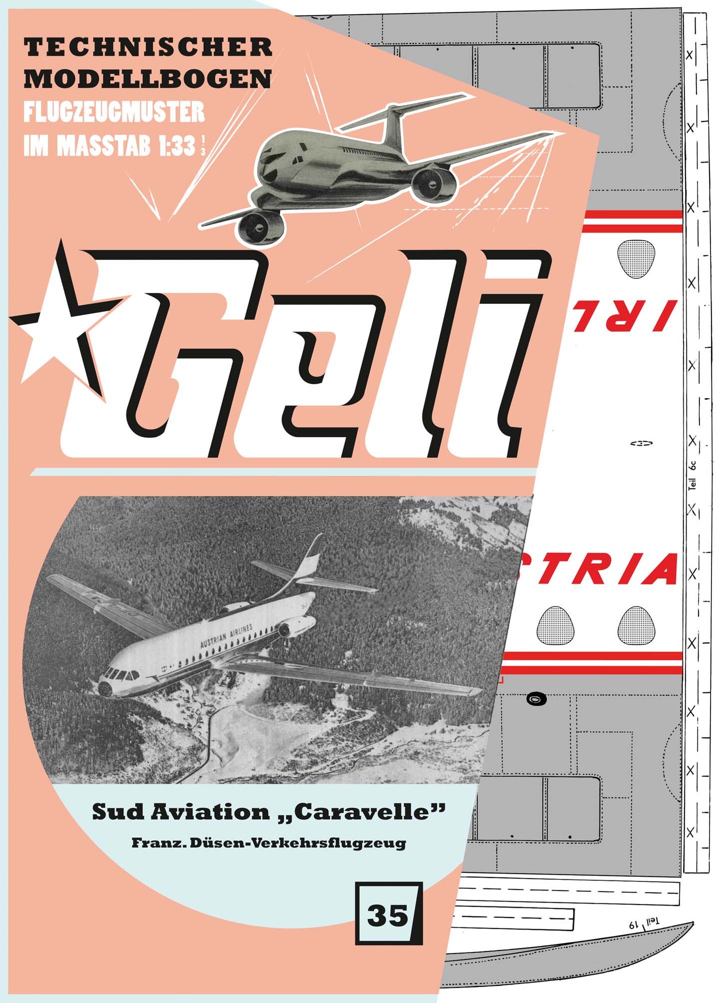 Sud Aviation "Caravelle" franz. Verkehrsflugzeug       Geli
