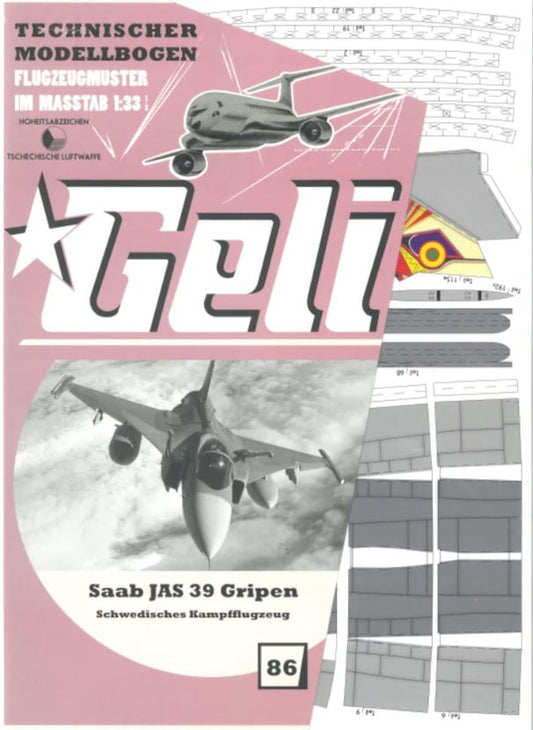 Saab JAS 39 Gripen, schwedisches Kampfflugzeug                    Geli