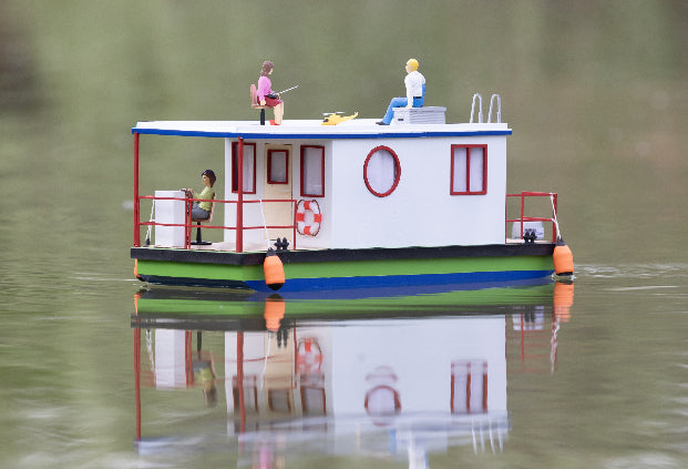 GK SH Hausboot klassisches Design + Basis mit Motor, Servo, Regler, Länge 435 mm