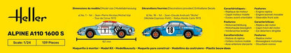 Alpine A110 1600 S, Heller, Standmodell, 1:24