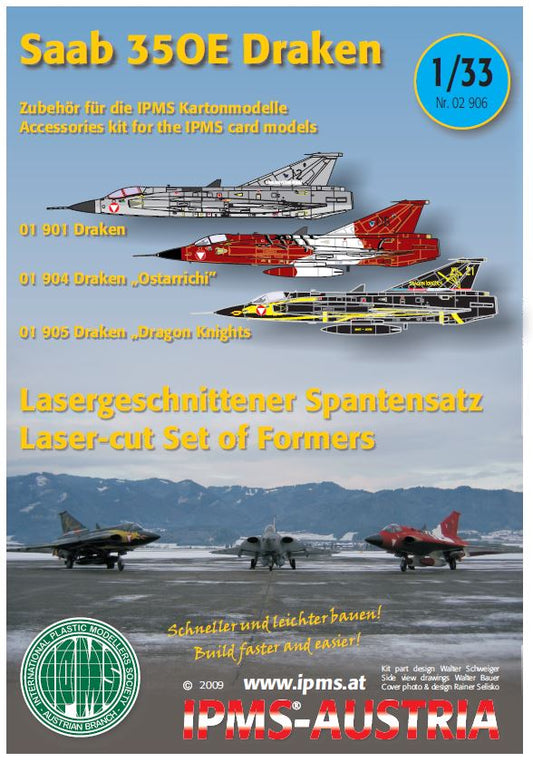 Saab 35OE "Draken" Spantensatz für Kartonmodell, 1:33 1/3, IPMS
