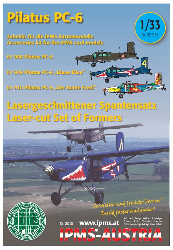 Pilatus PC-6 Spantensatz für Kartonmodell, 1:33 1/3, IPMS