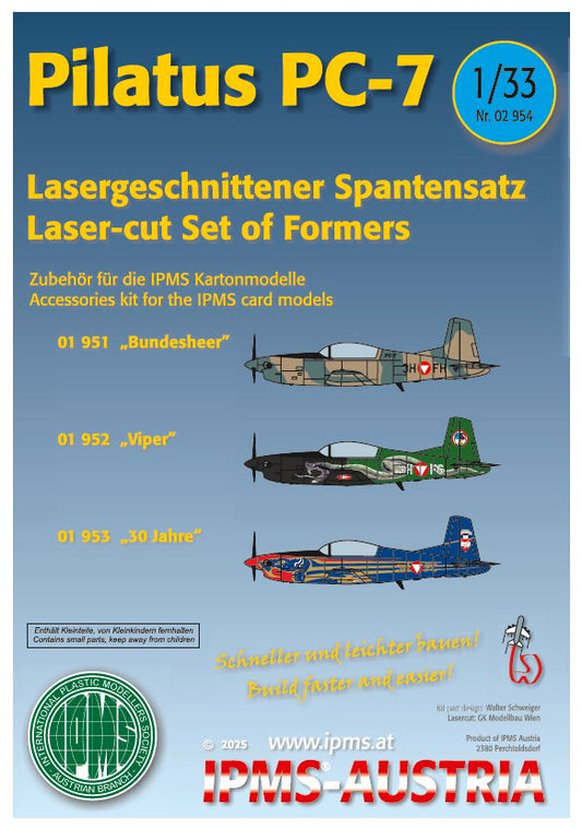 Pilatus PC-7 Spantensatz für Kartonmodell, 1:33 1/3, IPMS