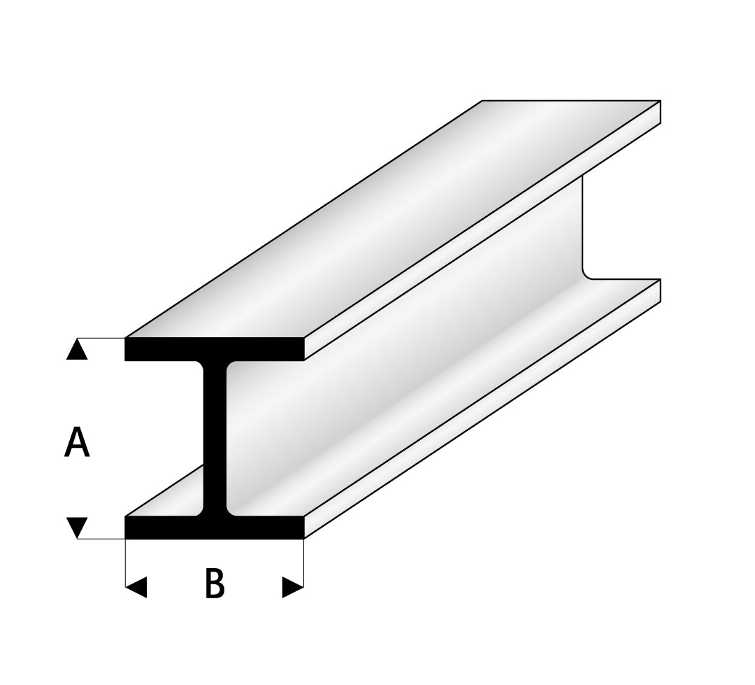 H - Profil  7,0 x 7,0 x 1000 mm        Kunststoff