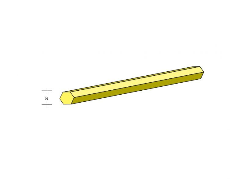 Messing-6-Kant 5,0 x 1000 mm