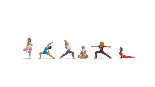 Menschen beim Yoga, 6x Figuren, 1:87