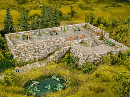 3D-Kartonplatte “Bruchsteinmauer”, Grautöne, Bunt, 250 x 125 mm