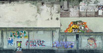 3D-Kartonplatte “Industriewände” mit Graffiti, 250 x 125 mm