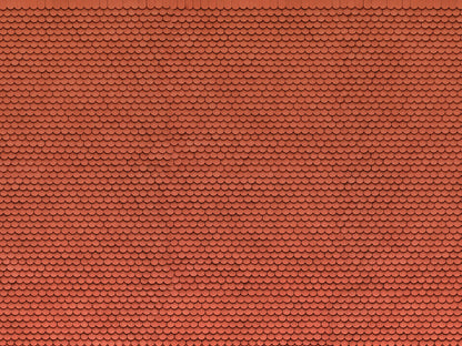 3D-Kartonplatte “Biberschwanz-Dachziegel”, Rottöne, Bunt, 250 x 125 mm