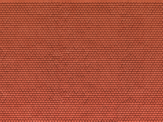3D-Kartonplatte “Biberschwanz-Dachziegel”, Rottöne, Bunt, 250 x 125 mm