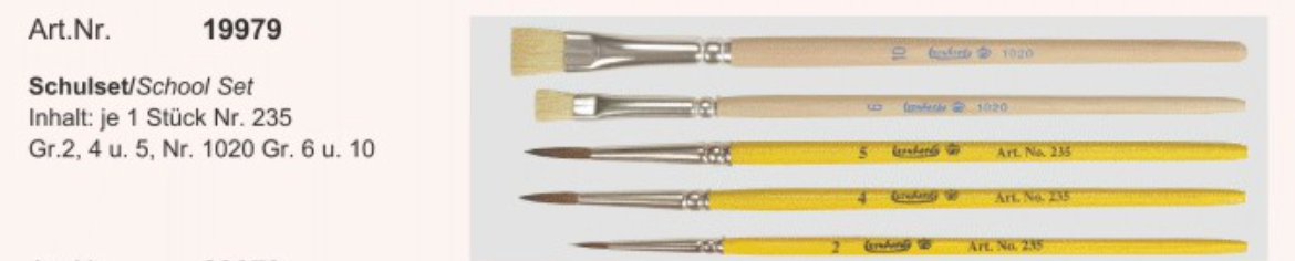 Pinsel f.Schule + Hobby 3 Haar + 2 Borsten