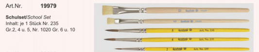 Pinsel f.Schule + Hobby 3 Haar + 2 Borsten
