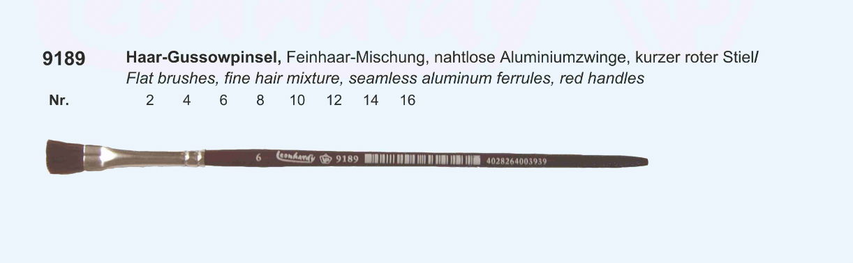 Flacher Haarpinsel   6 mm breit