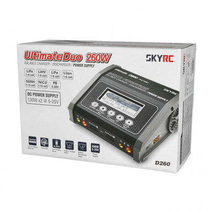 Ladegerät Duo D260 1-15 Zellen Nixx / 1-6S Lixx / 2-20V Pb, max 14 A, 130 Watt