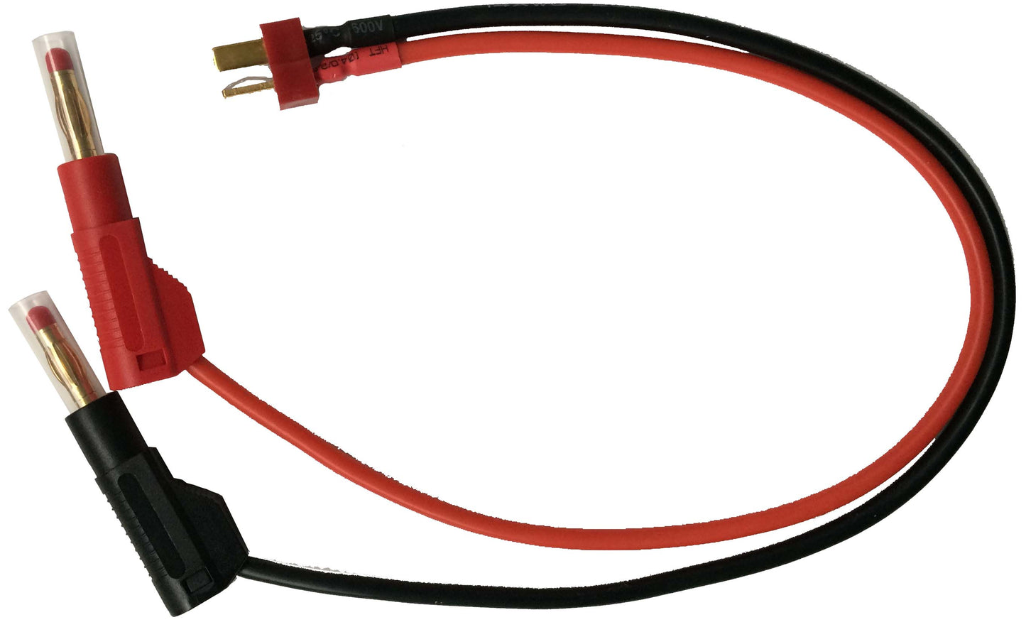 Ladekabel T Stecker, 300 mm Silikonkabel AWG14, Laborstecker 4mm