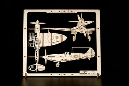 2,5D Wandbild Jagdflugzeug MK VIII                           UGears