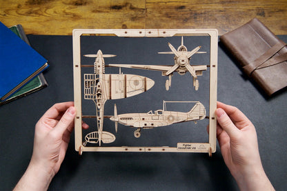 2,5D Wandbild Jagdflugzeug MK VIII                           UGears